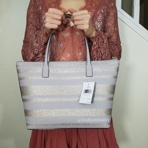Kate spade glitter stripe tote Clearance